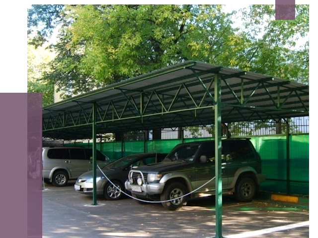 Навесы для парковки в Мончегорске от 79285 руб. заказать | ПРОЛЁТ-Мнч
