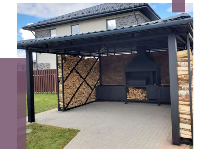 Навесы для барбекю в Мончегорске от 12575 руб. под ключ | ПРОЛЁТ-Мнч