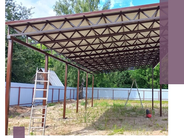 Односкатные навесы под ключ в Мончегорске — изготовление и монтаж