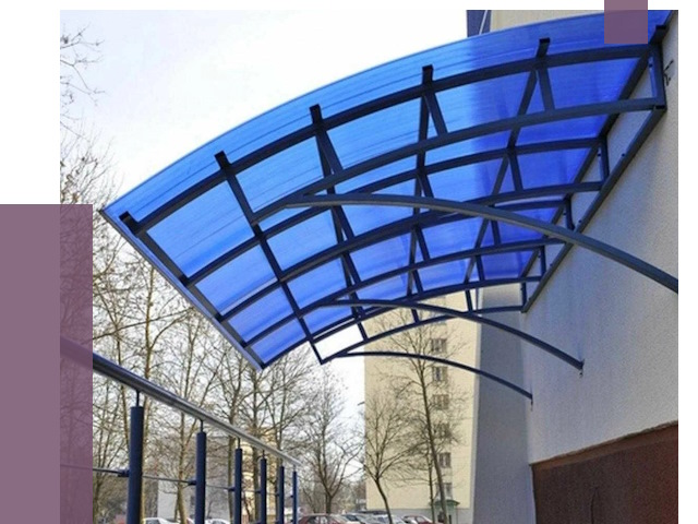 Козырьки из поликарбоната в Мончегорске от 4242 руб. под ключ | ПРОЛЁТ-Мнч